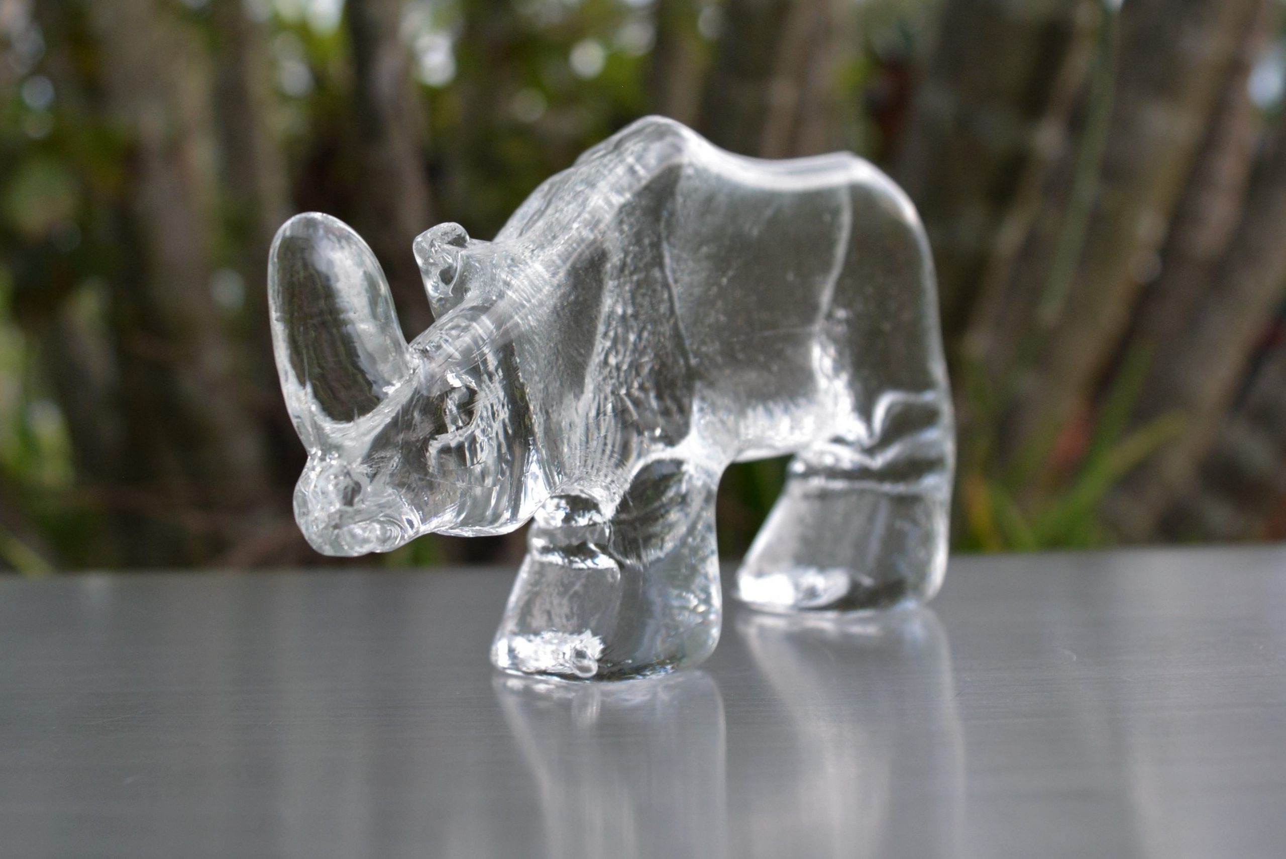 ONE Kosta Boda Rhino ONLY. RARE!! Boda Zoo Series. Vintage Crystal
