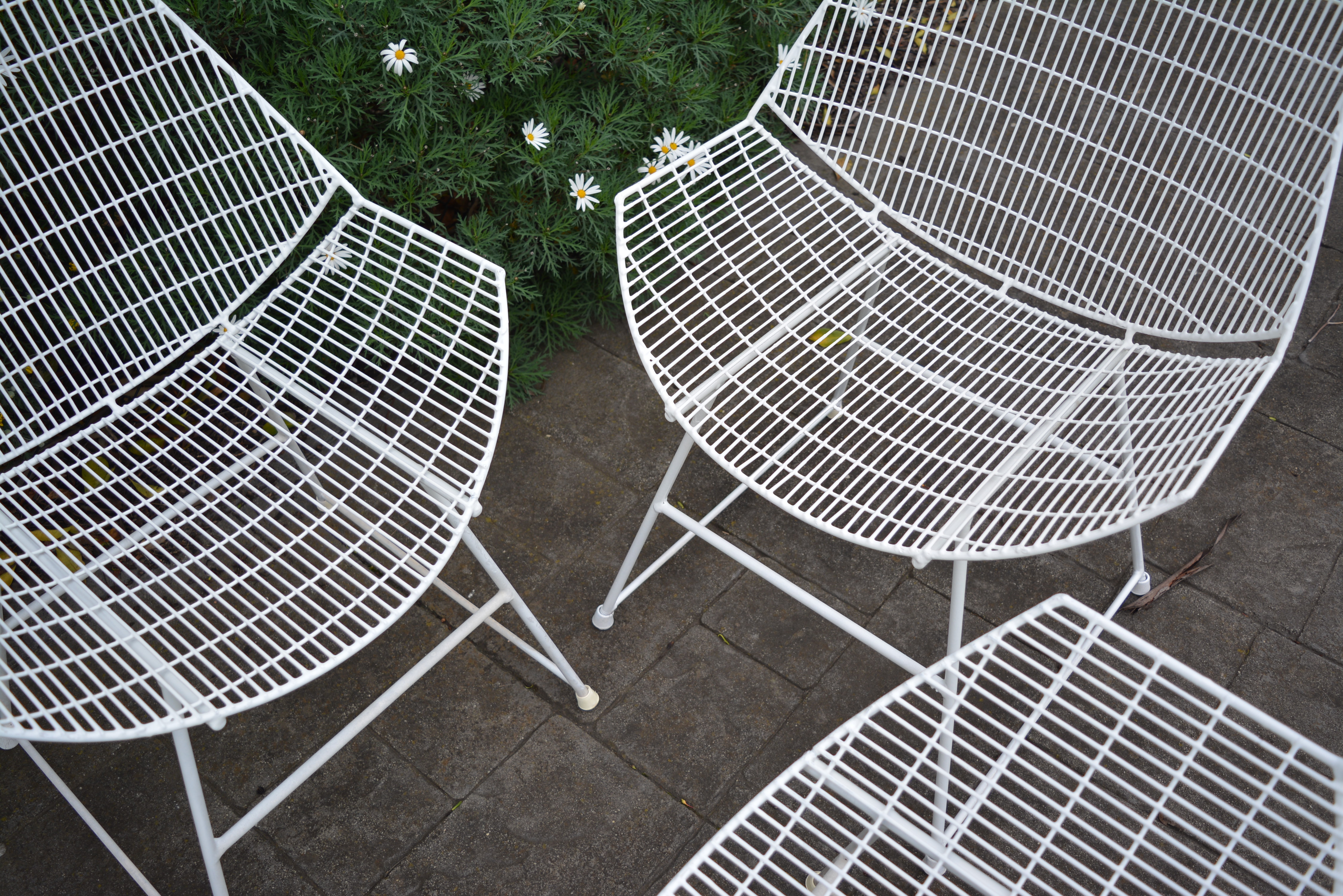 1950 S Breotex Wire Outdoor Designer Furniture 4 Vintage Outdoor