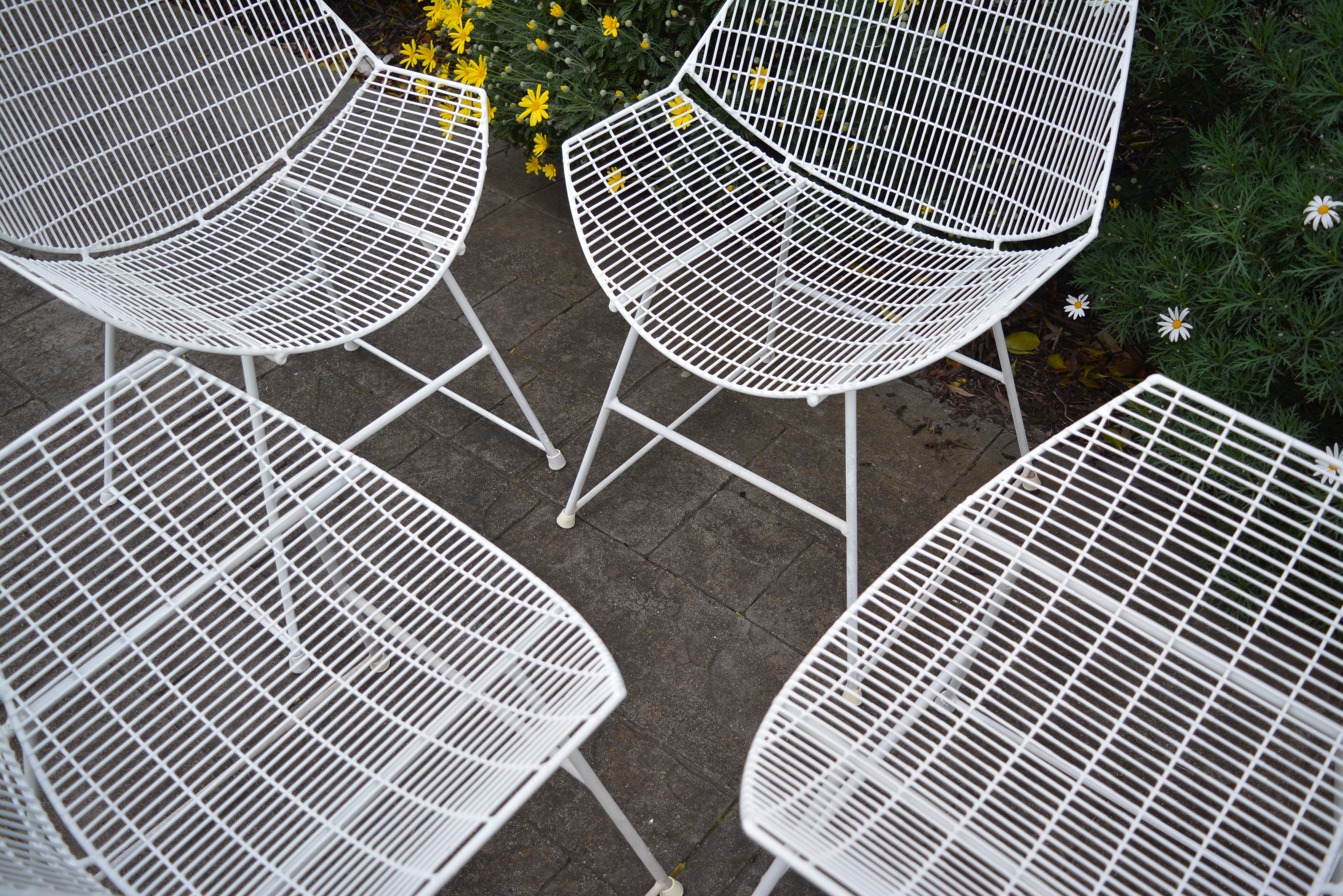 1950 S Breotex Wire Outdoor Designer Furniture 4 Vintage Outdoor