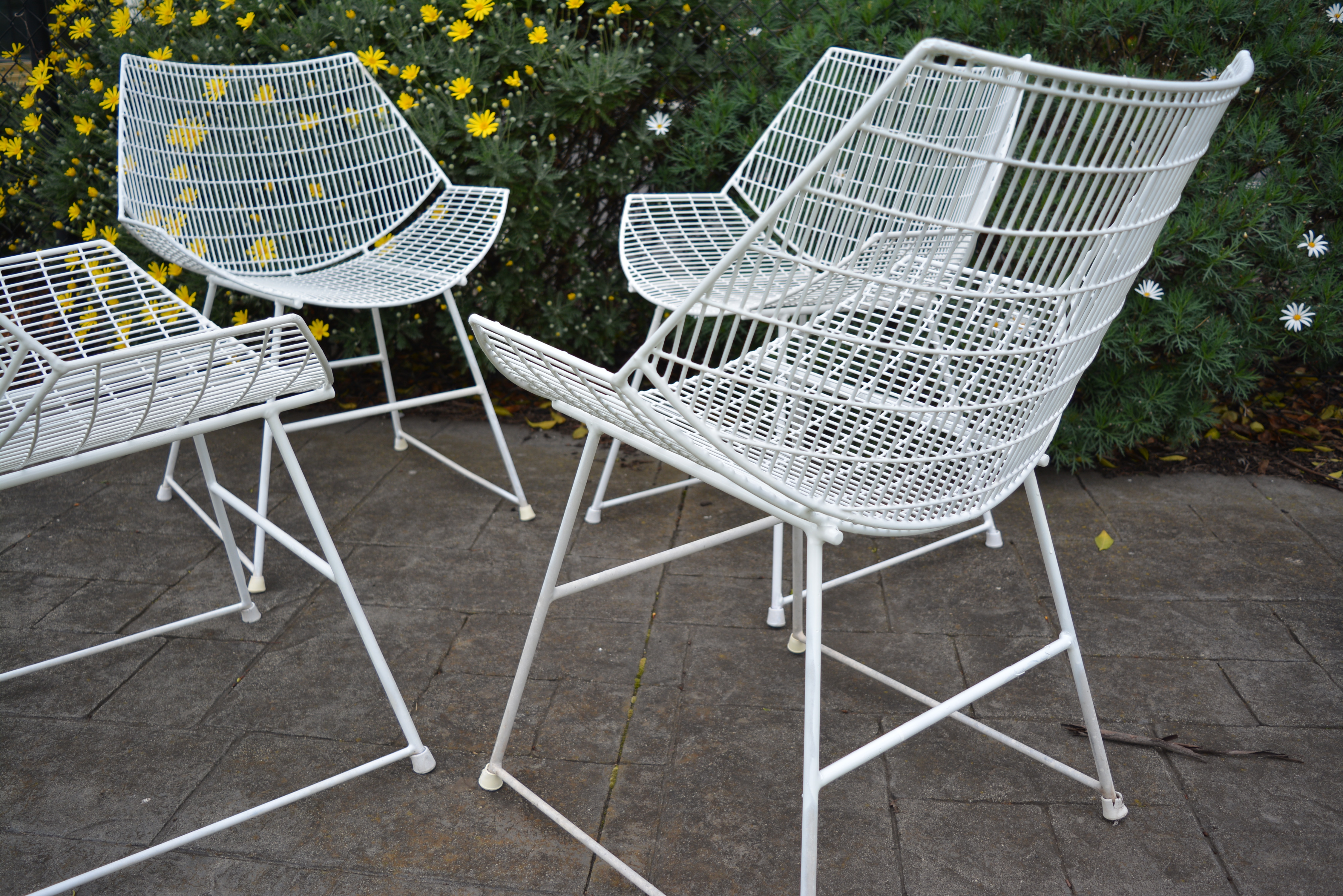 1950 S Breotex Wire Outdoor Designer Furniture 4 Vintage Outdoor