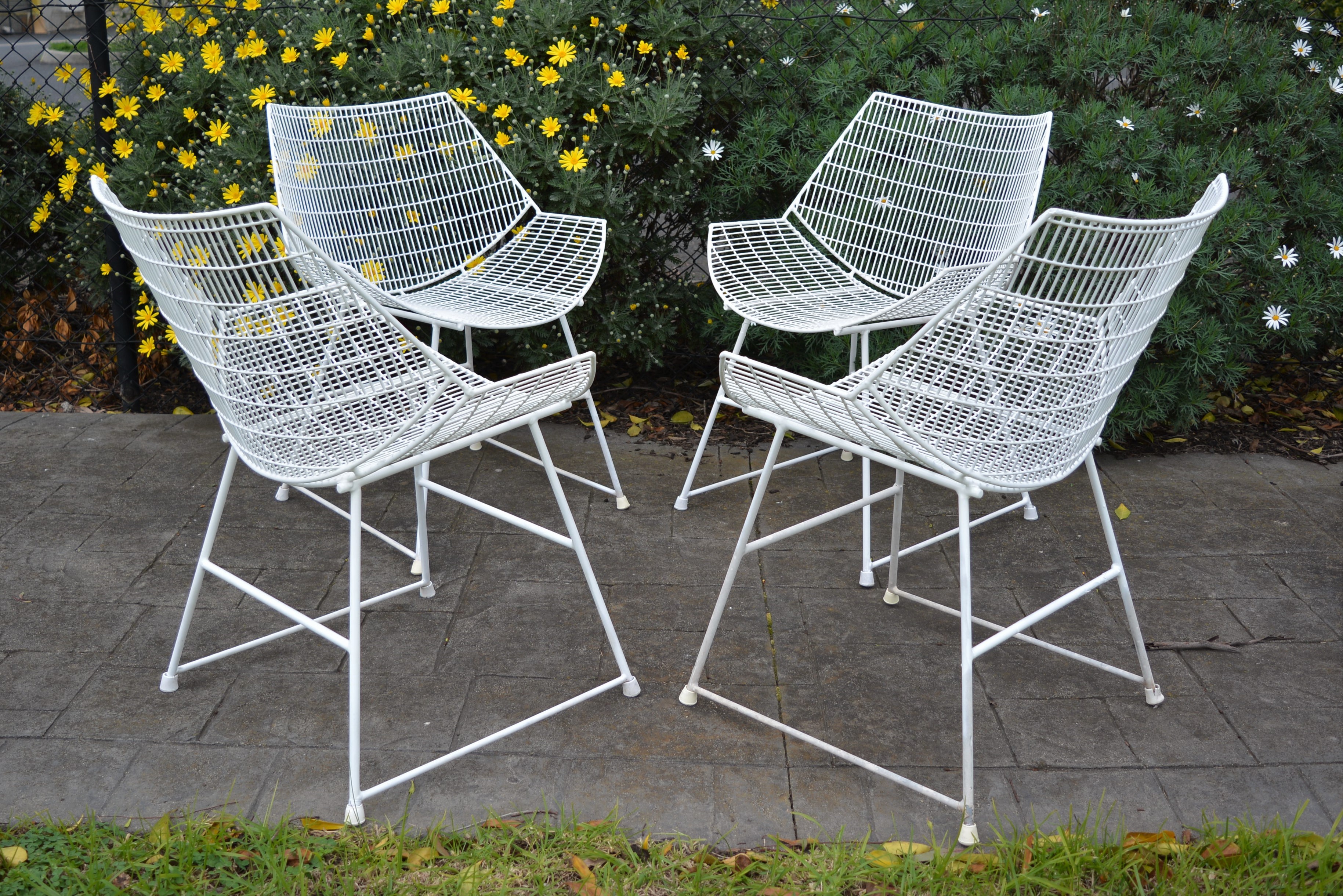 1950 S Breotex Wire Outdoor Designer Furniture 4 Vintage Outdoor