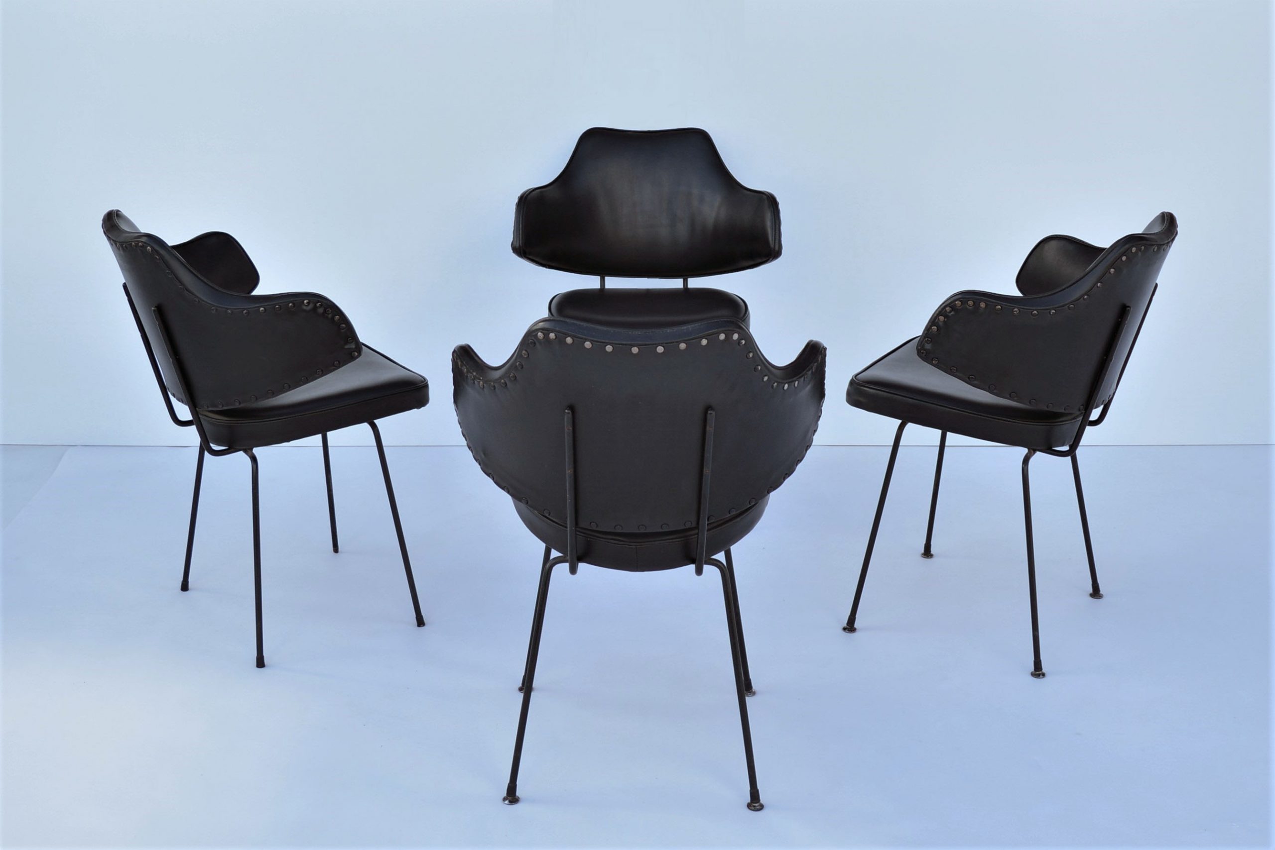 grant-featherston-4-ty-chairs-vintage-retro-office-1950's-parker-chairs-era