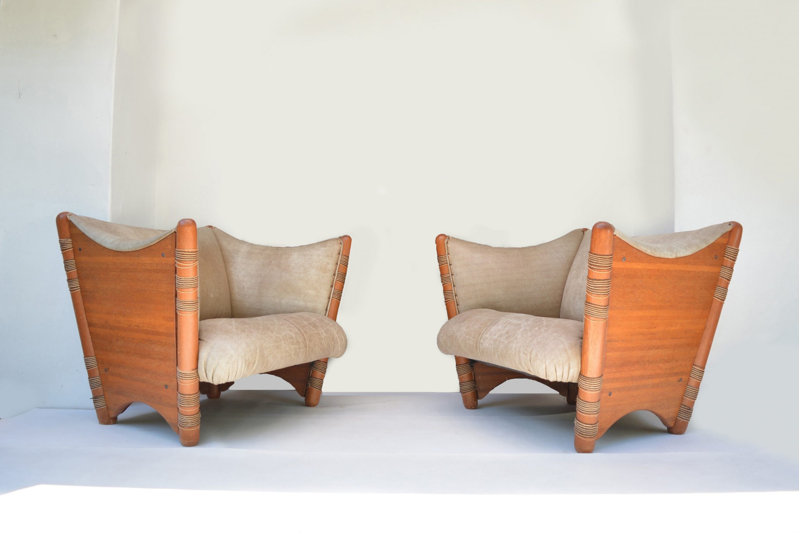 pacific-green-furniture-pair-lounge-chairs-vintage-retro-palmwood-australian-furniture-brisbane-b-b-italia-era