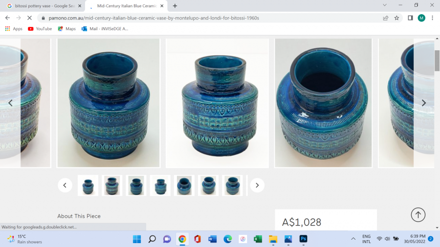 s SIGNED Bitossi Pottery Vase. Italy. Vintage Italian Hand-made Pottery ...