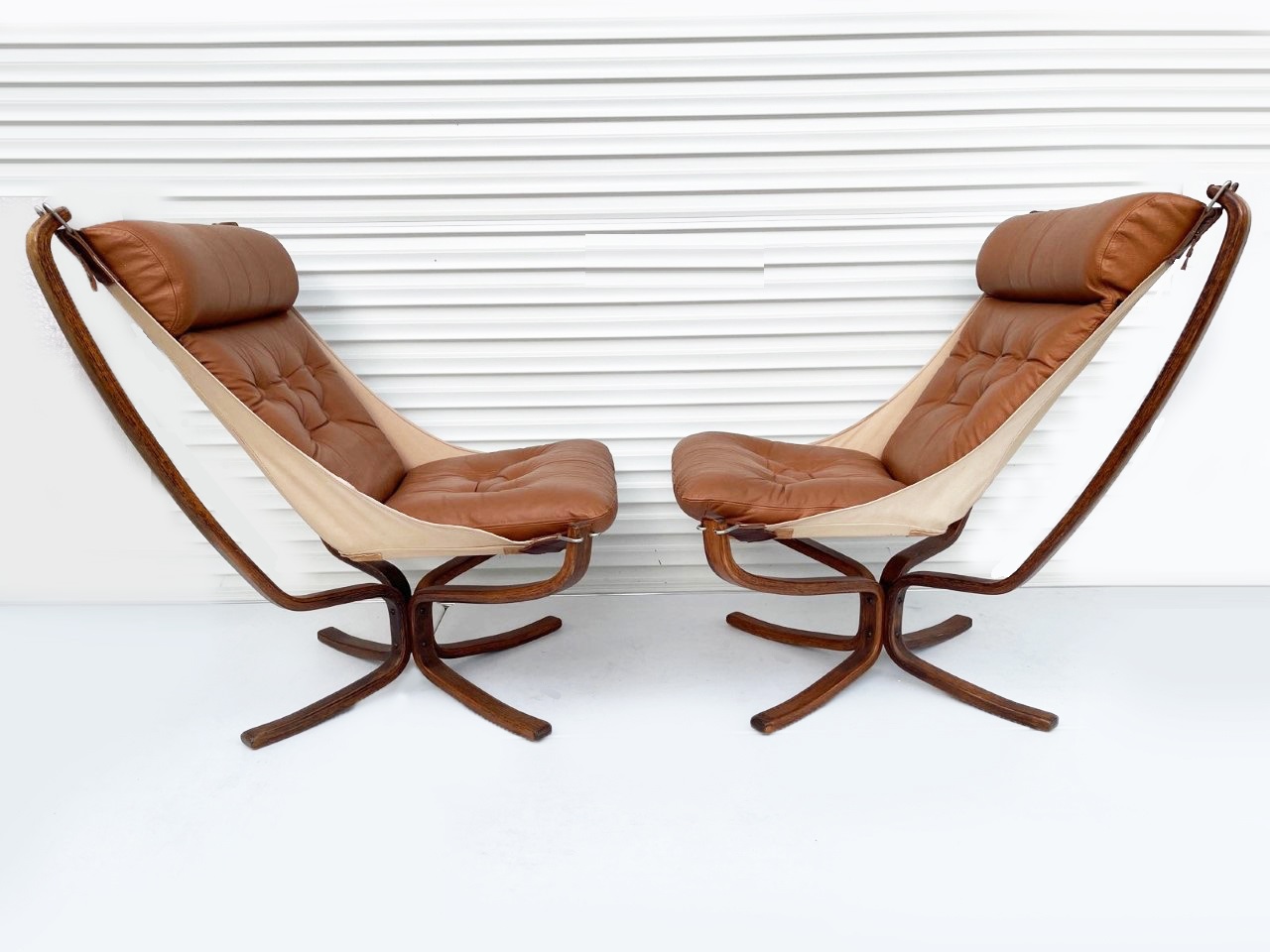 VINTAGE Designer Norwegian Falcon Chairs. Vatne Mobler. Danish Leather Chair. Tessa era