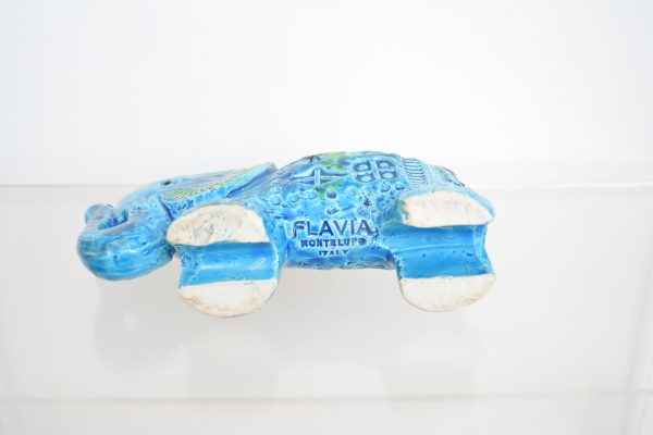 SIGNED FLAVIA. Rimini Blu BITOSSI pottery elephant. Genuine