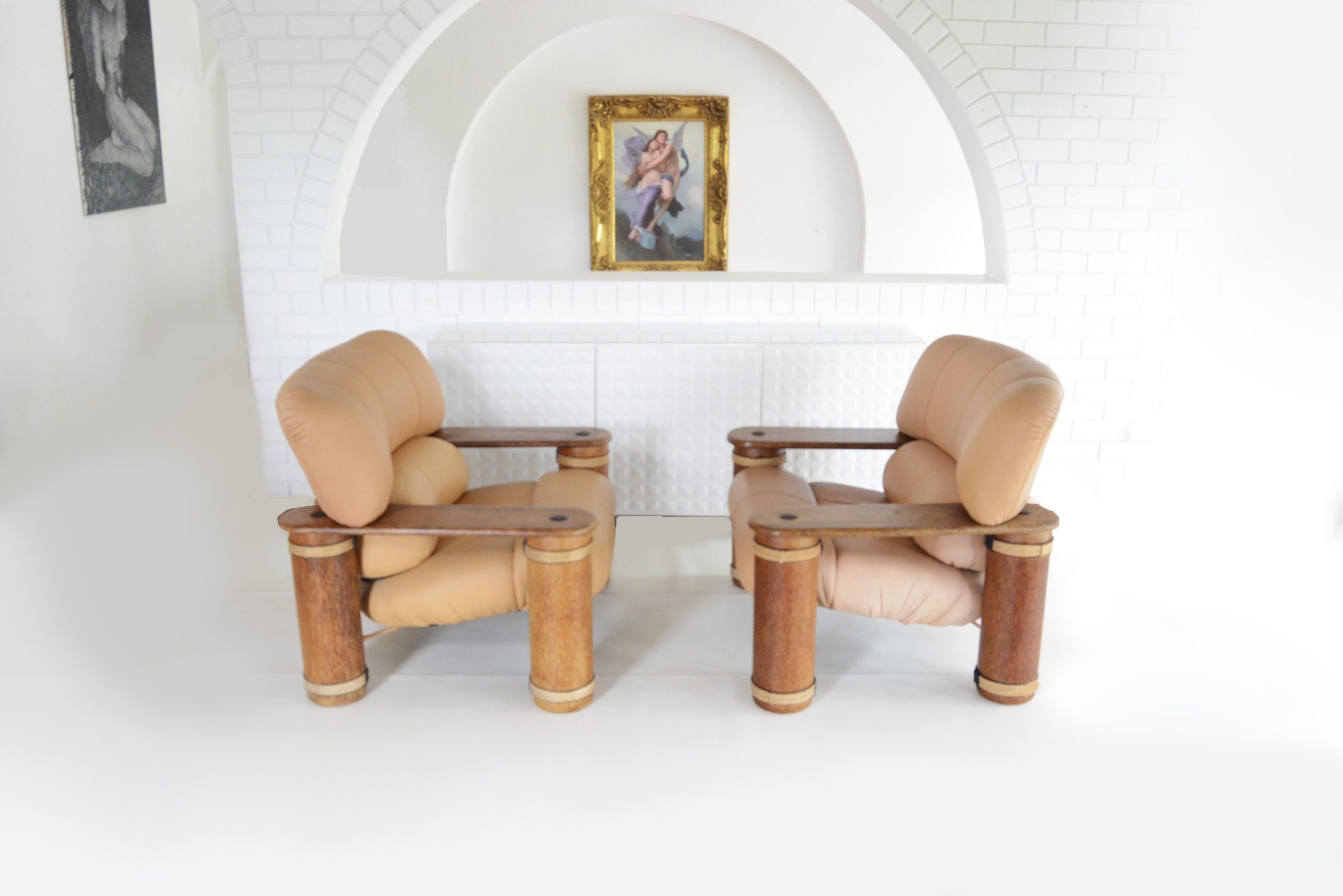 pacific-green-messina-designer-armchairs-1980's-fiji-palmwood-b-b-italia-era (11)